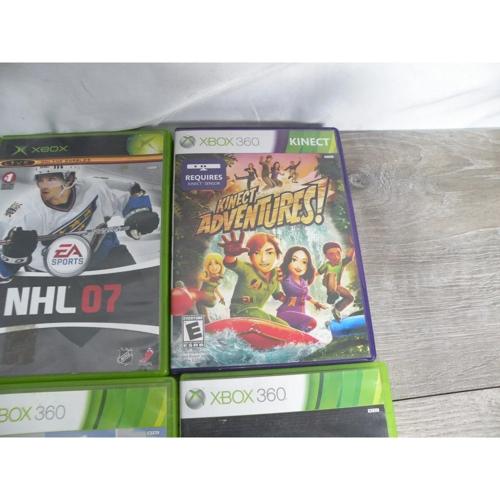 Xbox 360 Video Game Lot - Madden 09, NHL 07, Kinect Adventures & More! (8 Games)
